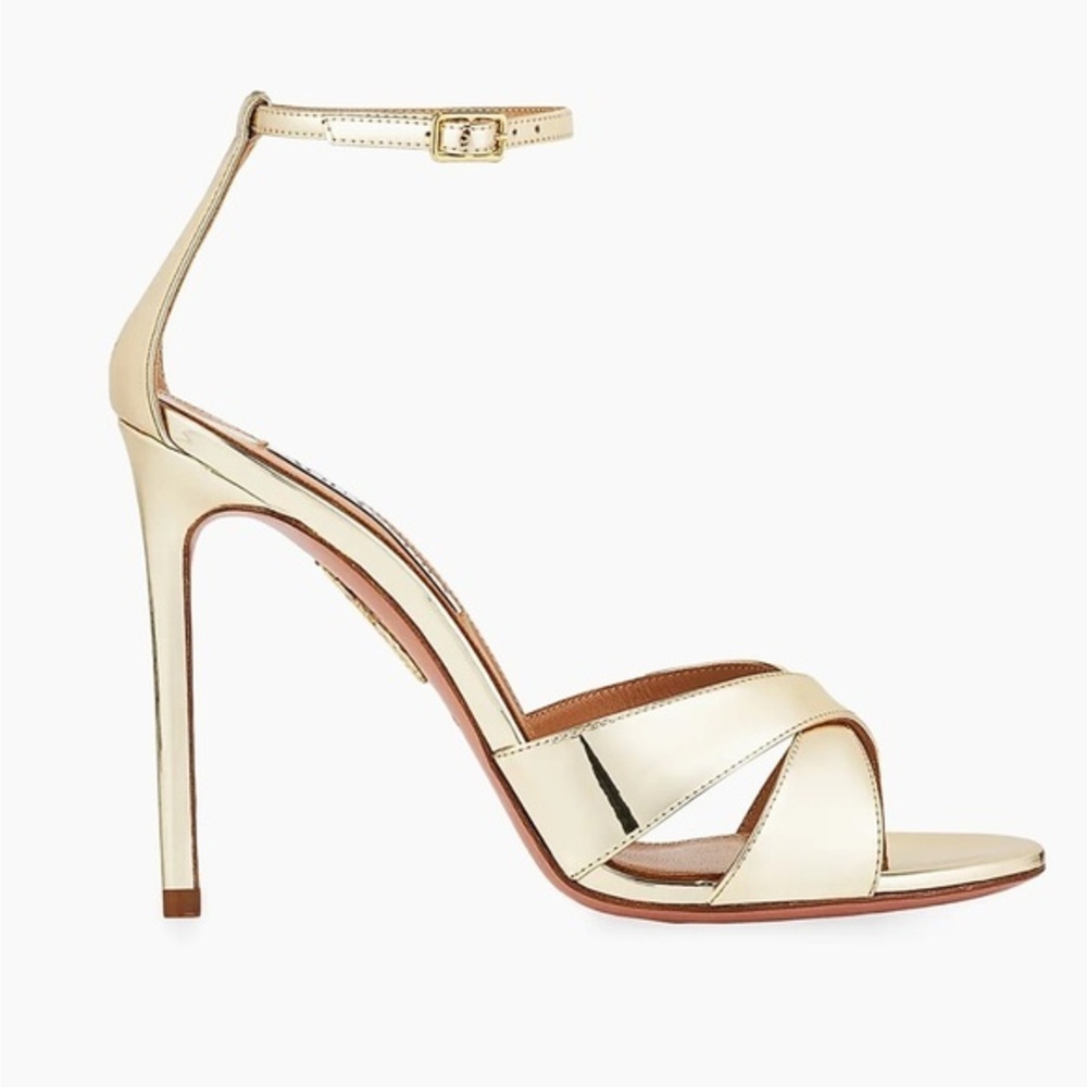 Aquazzura Divine 105MM Metallic Sandals Size 40 / US 10